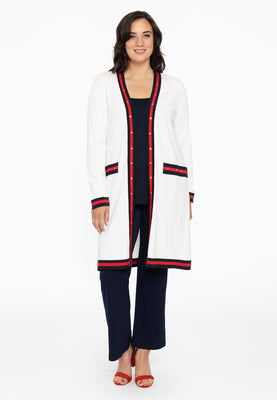 Cardigan contrast studs - white  - #2