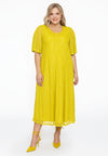 Dress circle sleeve paillet - yellow