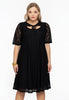 Dress A-line cut-out LACE - black 