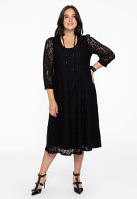 Dress A-line LACE - black - #2