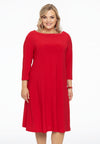 Kleid mit u-boot-ausschnitt dolce - Rot