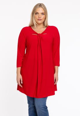 Tunic Wide Bottom Draped Neck DOLCE - red  - #1