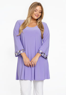 Tunic wide bottom stones DOLCE - light purple - #1