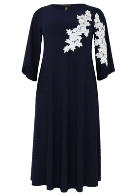 Dress A-line flower lace DOLCE - blue - #4