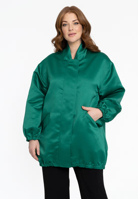 Bomber long SATIN - green  - #1