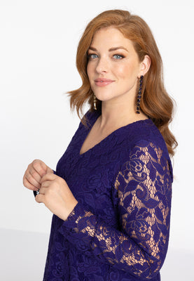 Tunic wide bottom LACE - purple  - #4