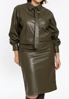 Pencil skirt FAUX LEATHER - light green - #1