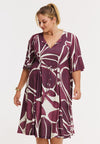 Kleid mit kordeln floral merlot - dunkelrot