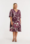 Kleid mit kordeln floral merlot - dunkelrot
