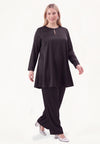 Tunika wide bottom satin - Schwarz