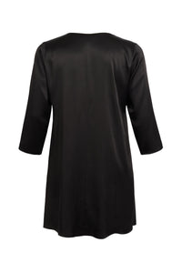 Tunic wide bottom SATIN - black - #4