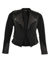 Jacket leather HEAVY INTERLOCK - black - #4