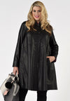 Coat wide Aline leather - black - #1