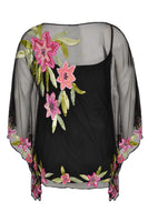 Tunic square roses beading - black  - #3