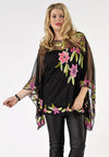 Tunic square roses beading - black 