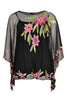 Tunic square roses beading - black  - #4