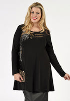 Shirt wide bot strass DOLCE - black  - #1