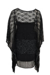 Tunic long square stripe bead - black - #2