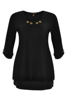 Shirt turn-up sleeves DOLCE - black - #1