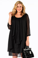 Dress double layer VOILE - black  - #1