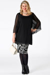 Blouse wide sleeves voile UNI - black 