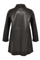 Blouse ruffled leather - black - #3