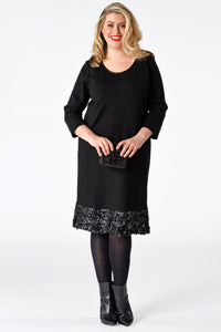 Dress leather roses stroke - black - #2
