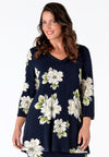 Tunic flare pearls CAMELLIA - blue