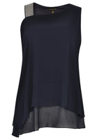 Tunic asymmetric voile UNI - blue - #1