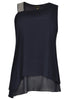 Tunic asymmetric voile UNI - blue - #2