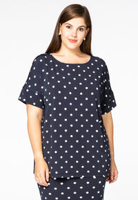 Shirt wide short sl DOTS - blue - #1