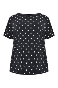 Shirt wide short sl DOTS - blue - #4