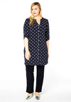 Tunic grandad collar DOTS - blue - #2