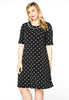 Dress pearl neck DOTS - black 