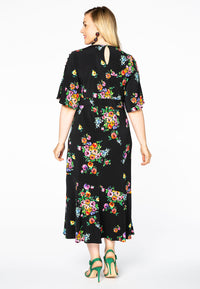 Dress asymmetric bottom ROSA - black - #3