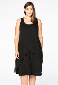 Dress pointy layer VOILE - black - #1