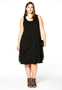 Dress pointy layer VOILE - black - #2