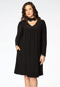 Dress DOLCE flower collar - black - #1