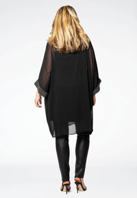 Tunic beaded cuff VOILE - black - #3