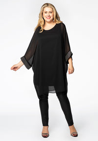 Tunic beaded cuff VOILE - black - #2