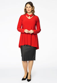 Tunic collar / v-neck DOLCE - red - #2