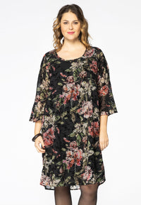 Dress FLOWER FLOCK - black - #1