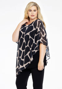 Tunic asymmetric GIRAFFE - brown - #1