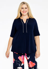 Tunic A-line pearls DOLCE - blue - #1