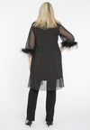 Mesh cardigan with feathers - black - #3