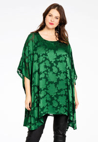 Tunic square DÉVORÉ - green - #1
