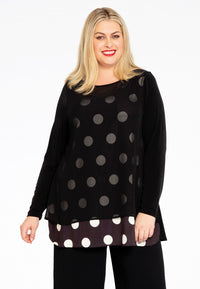 Tunic flare POLKA - black - #1