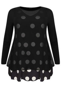 Tunic flare POLKA - black - #4