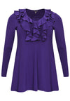 Tunic flare ruffled V-neck DOLCE - purple - #4