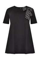 Tunic flare scarf dots - black - #4